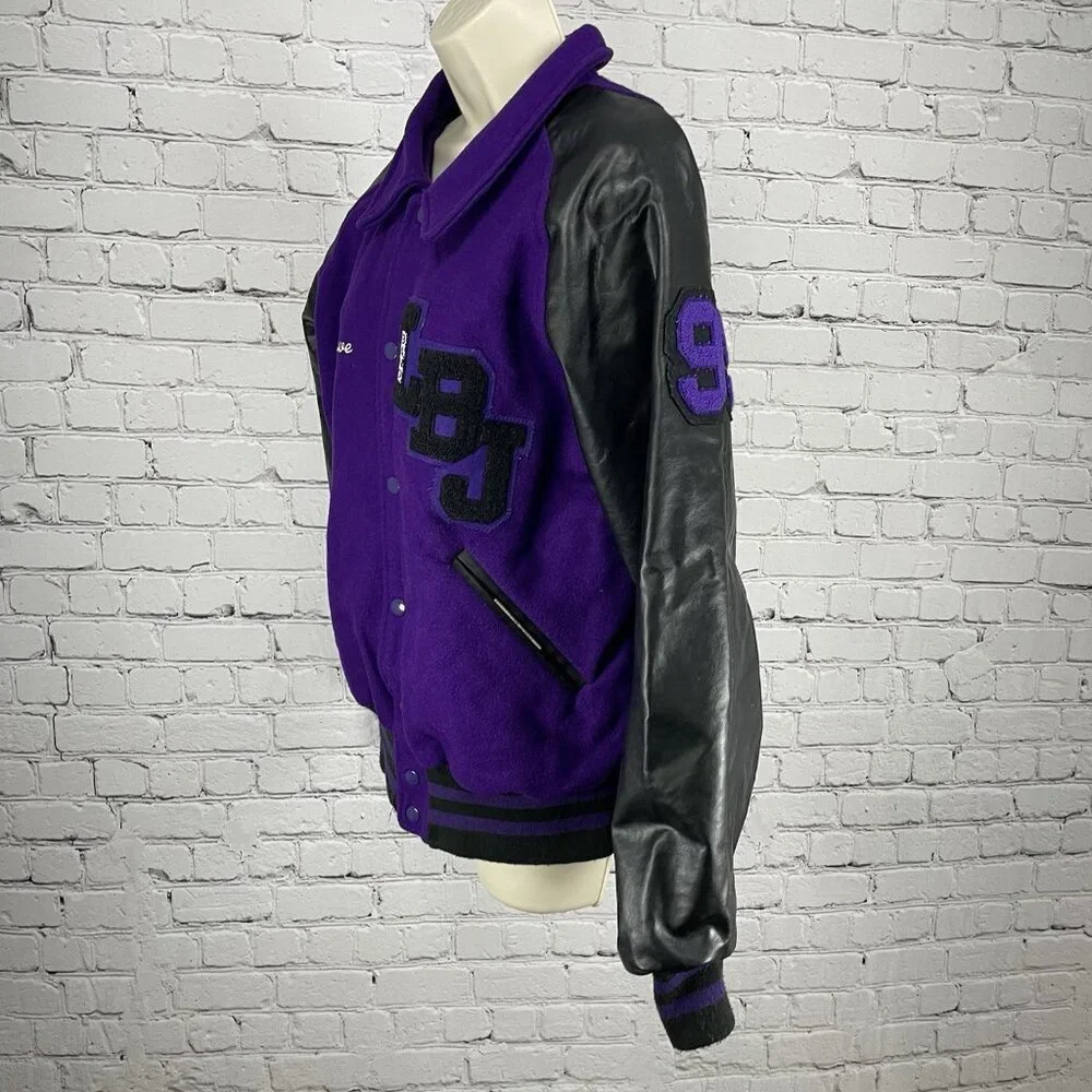 VTG Awards USA Purple Wool Snap Button Retro Varsity Band Jacket Size Medium M